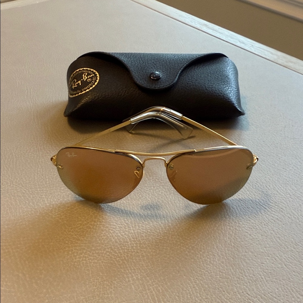Ray-Ban RB 3449 Gold Frame Sunglasses excellent condition - Picture 5 of 5
